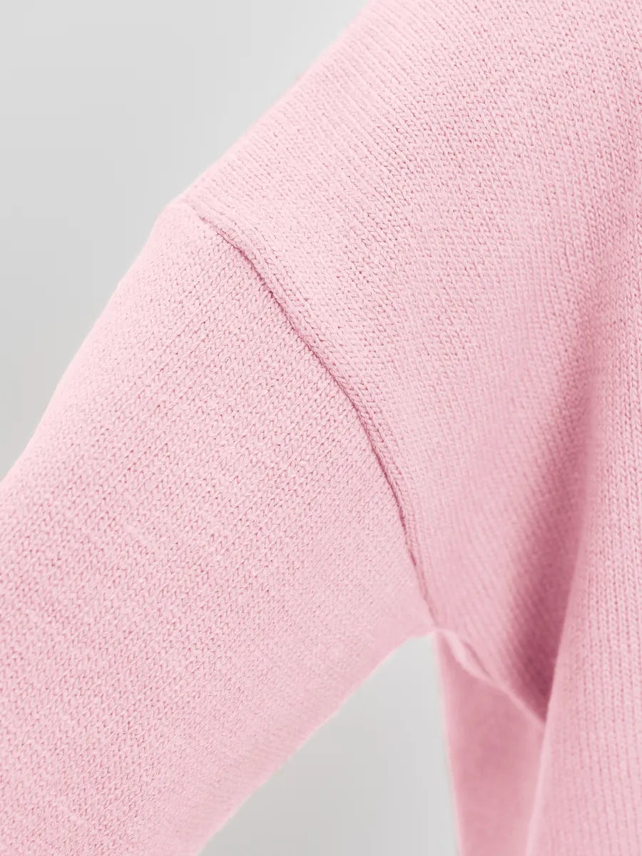 Loose Cardigan With Ribbon Buttons