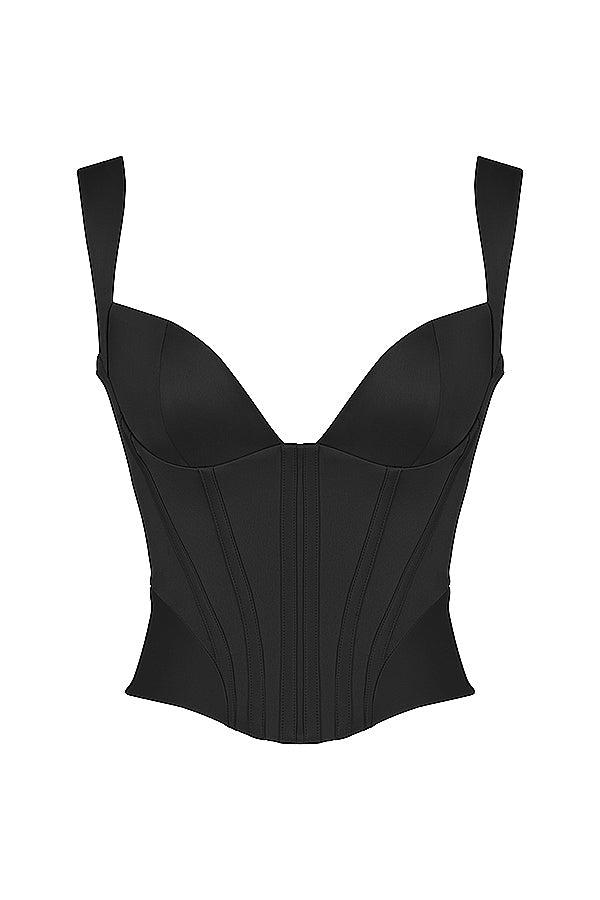 Crystal satin corset