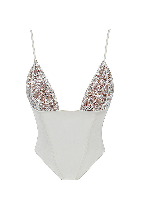 Ivory satin corset