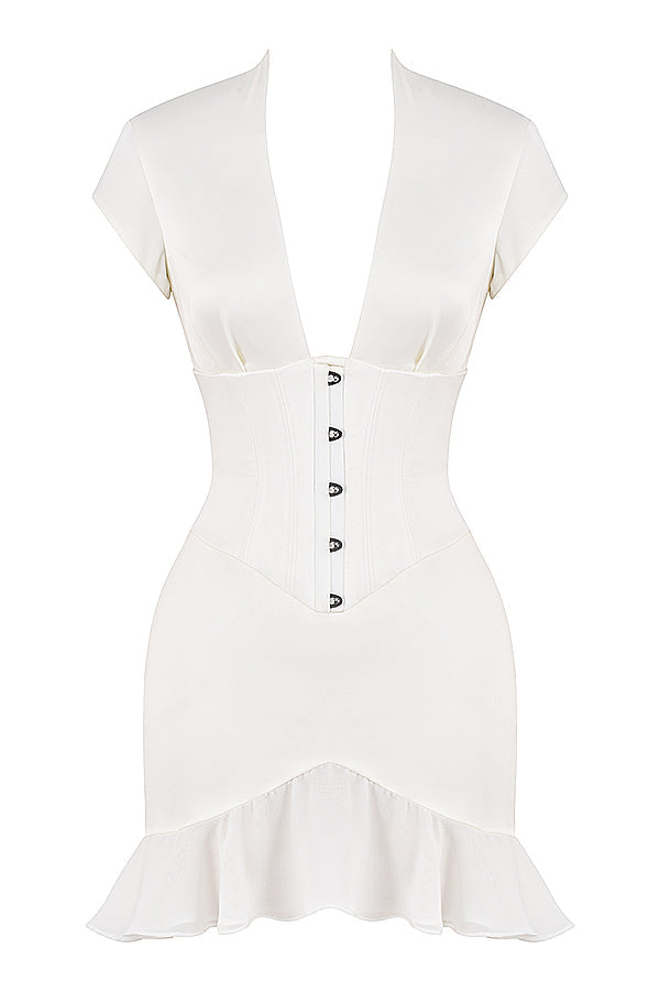 Corset dress with ruffles