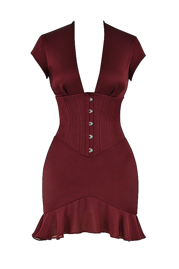 Corset dress with ruffles