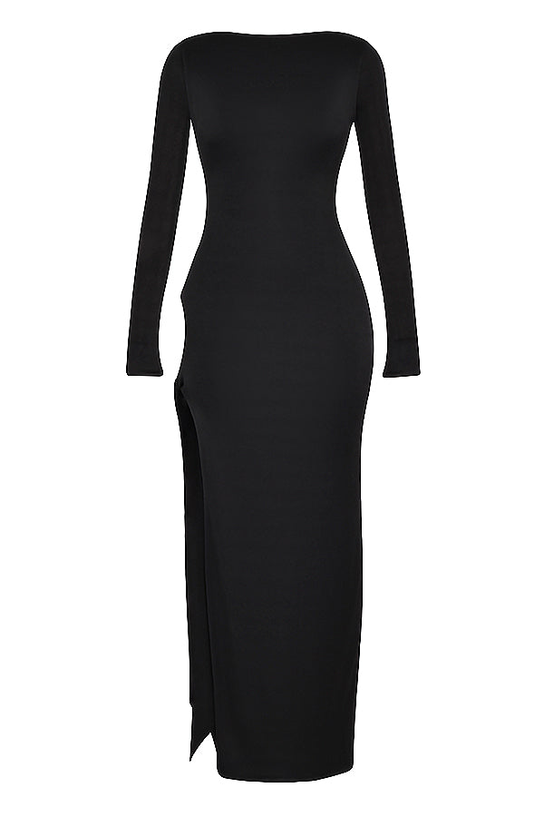 Black cut out maxi dress