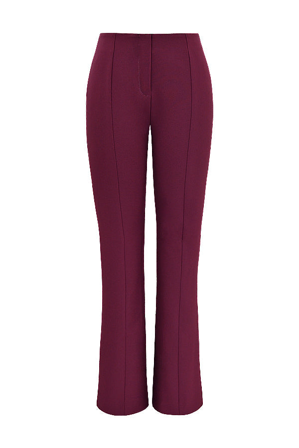 Wine vegan leather top with pants