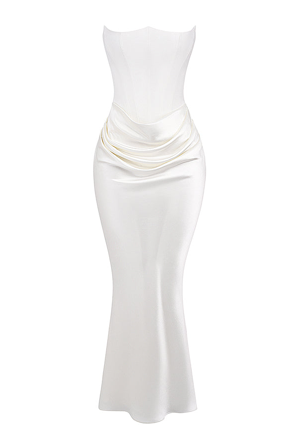Strapless corset maxi dress