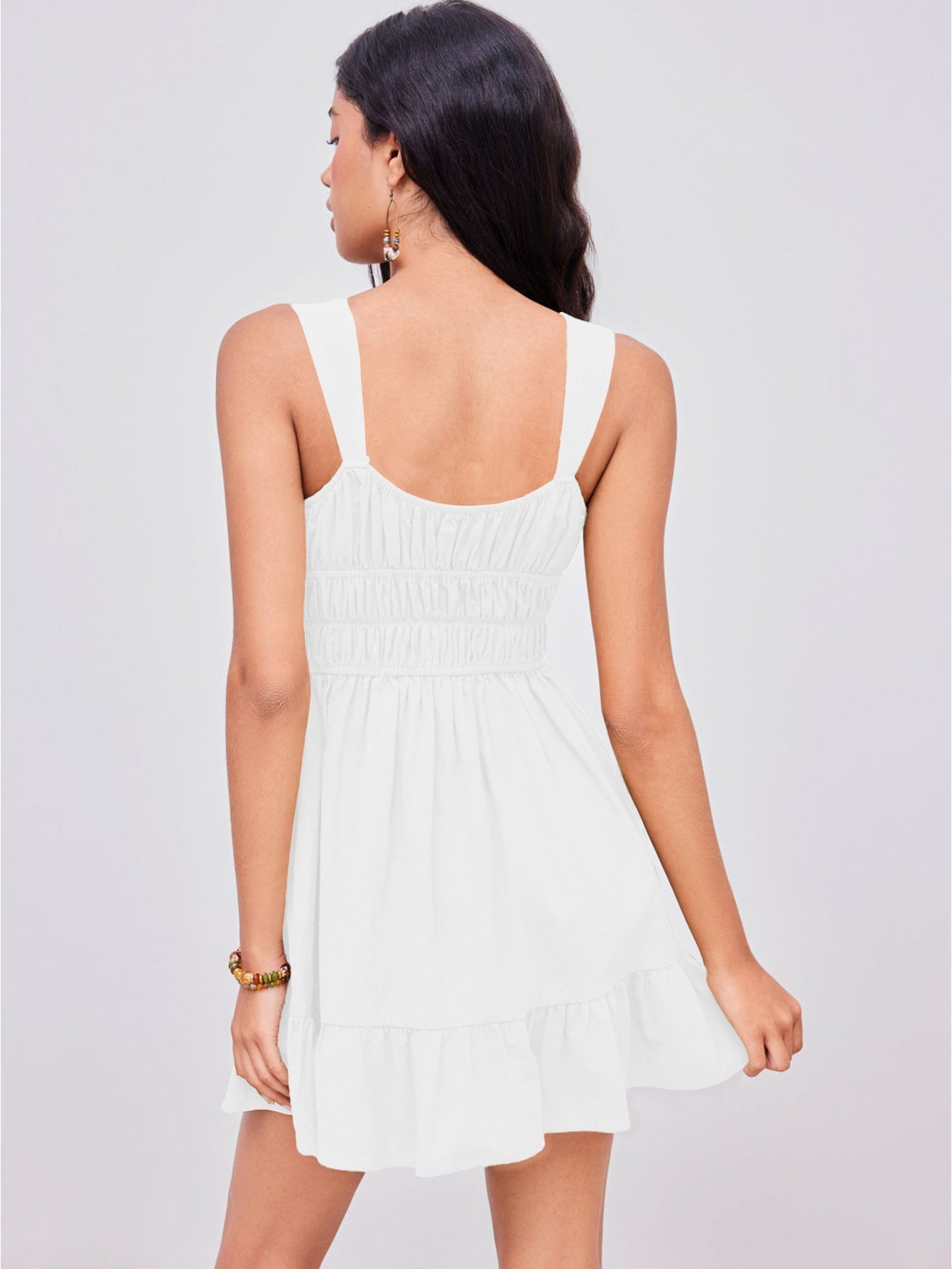 Casual white dress with texture