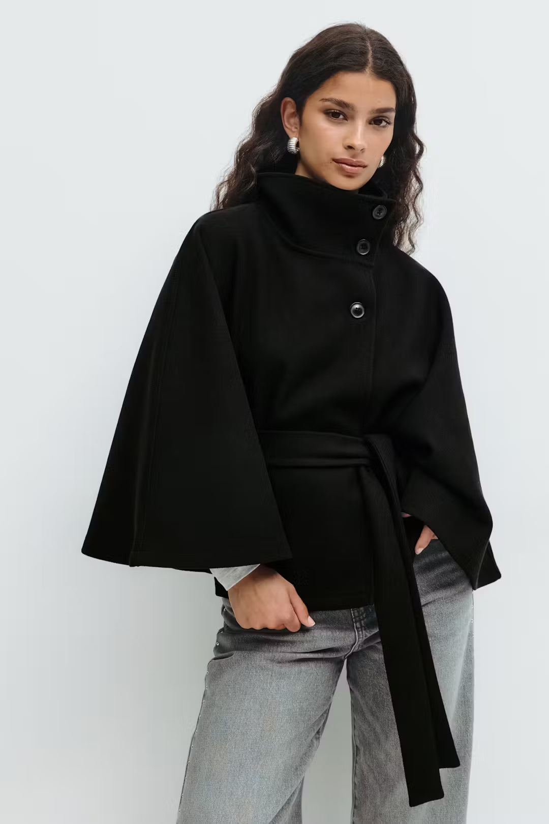 Belt Cape Loose Jacket