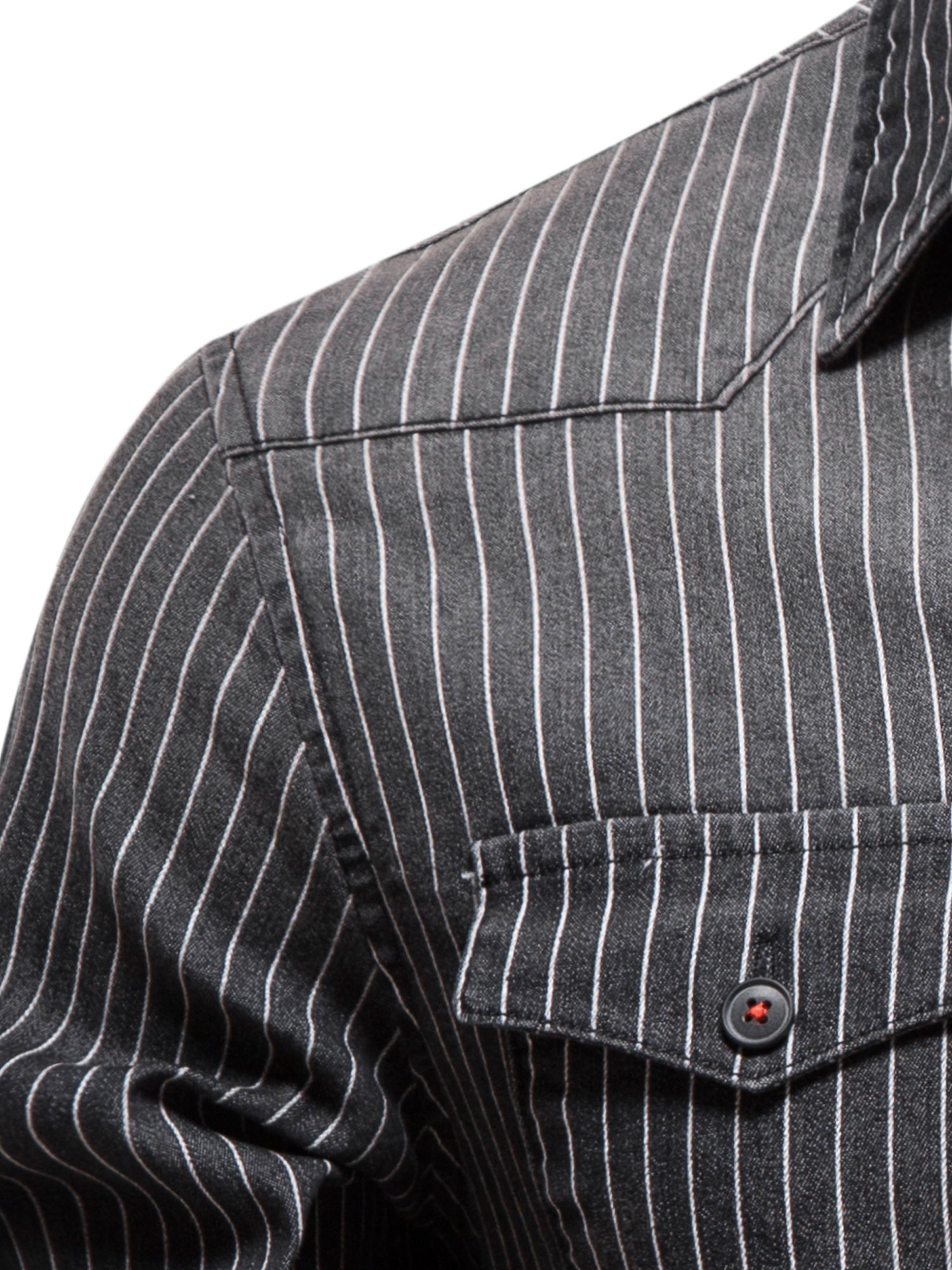 Striped shirt in stretch denim