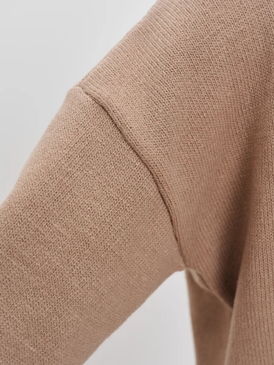 Loose Cardigan With Ribbon Buttons