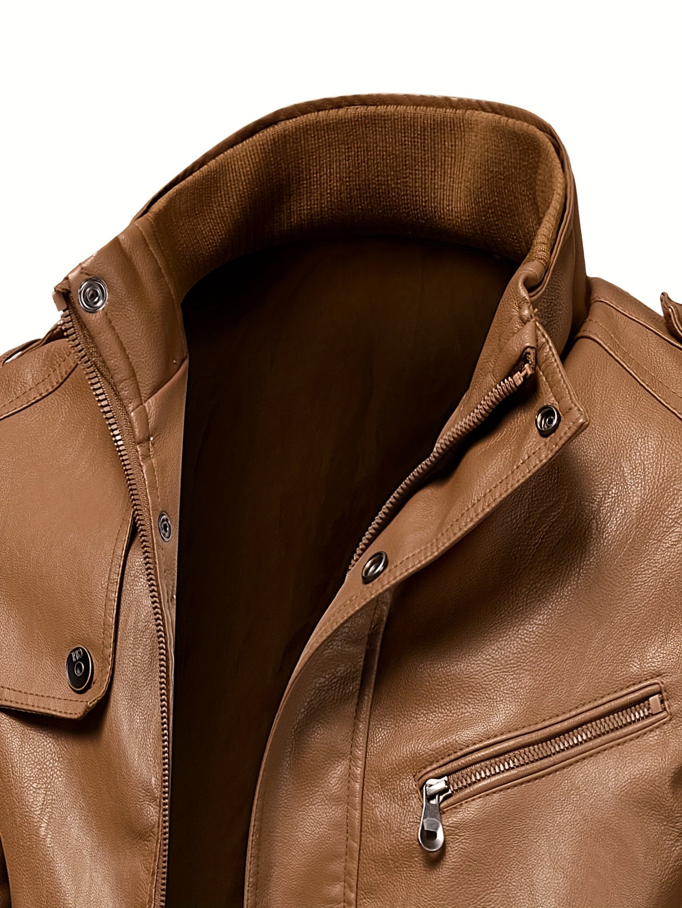 Long leather jacket for men