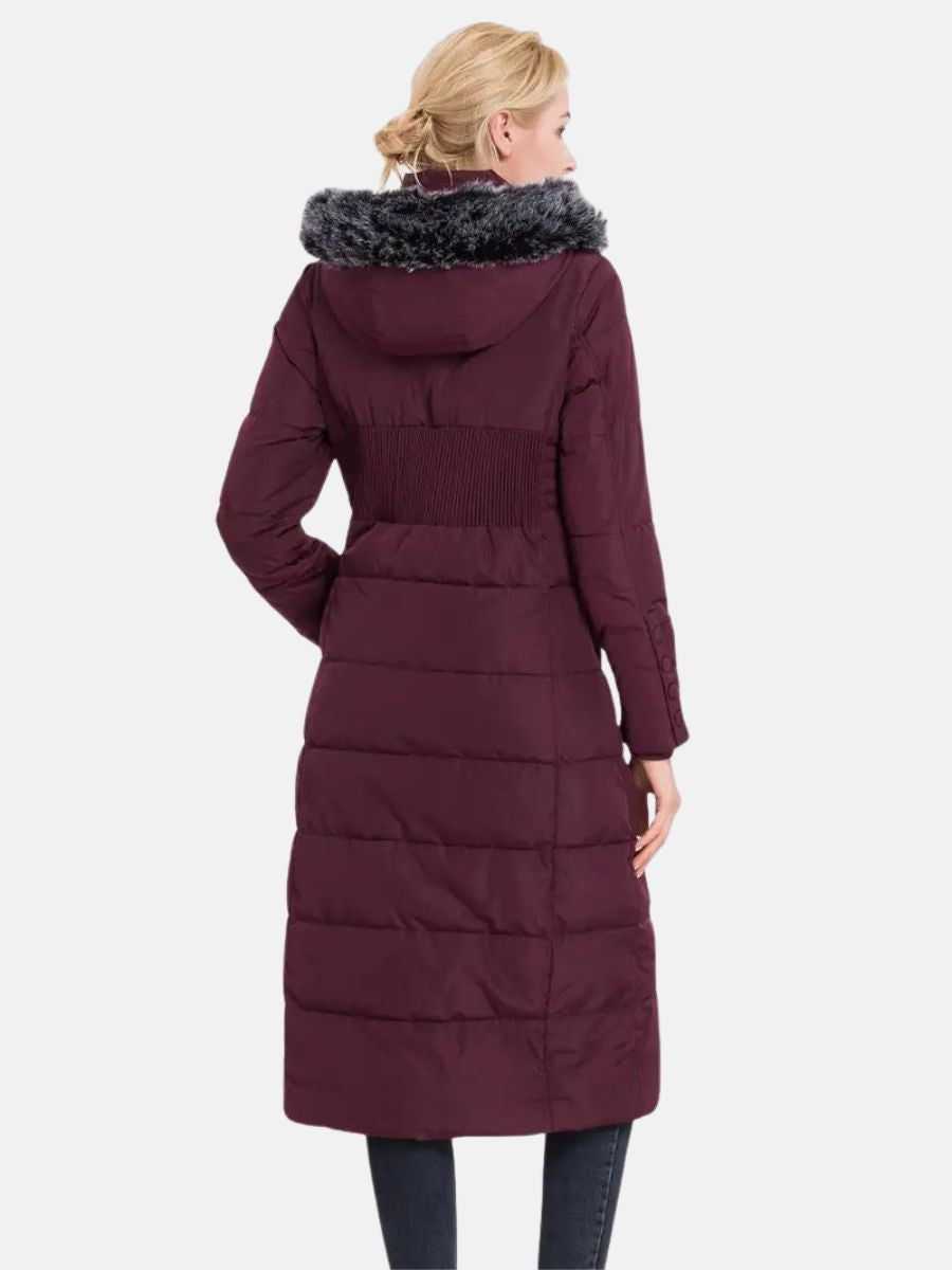 jacket with button closure and hood