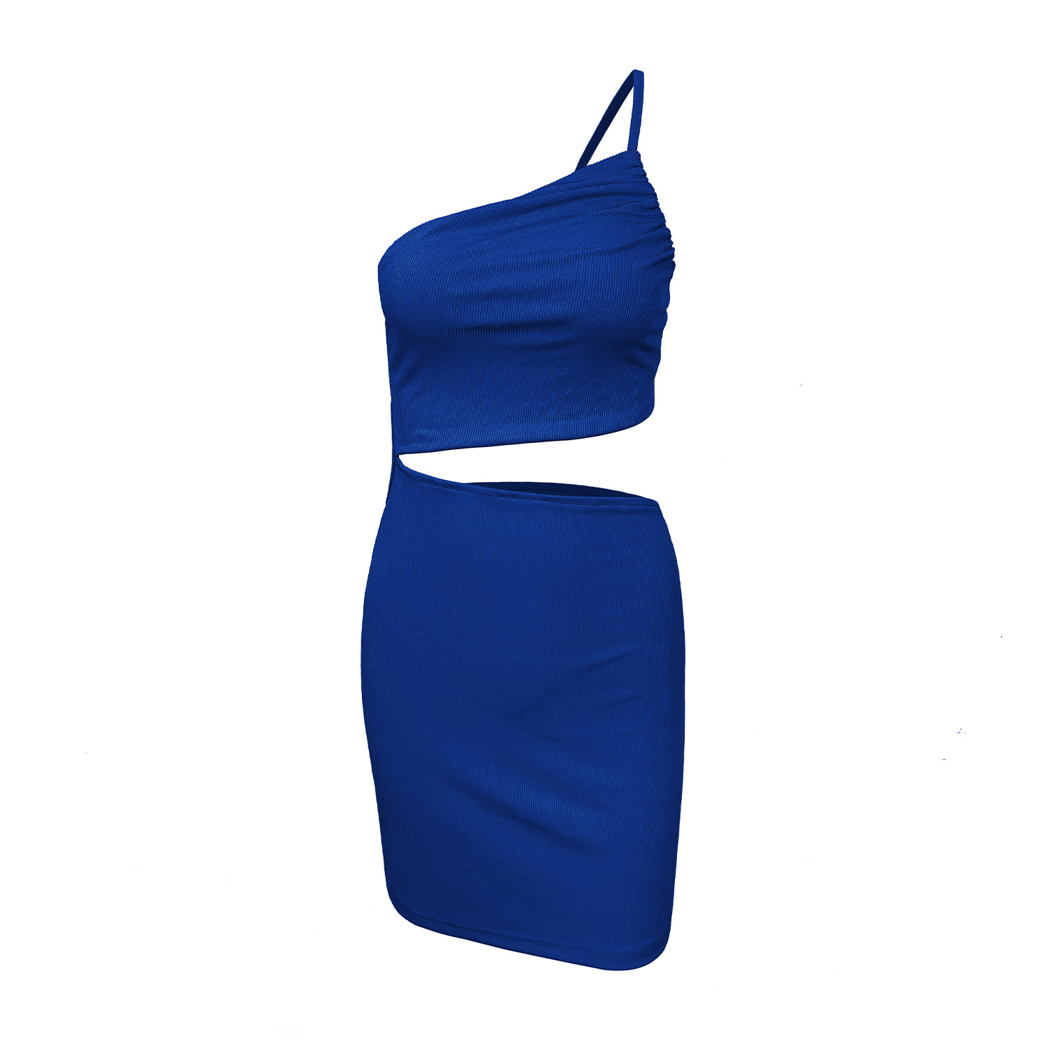 Bodycon mocha dress with one shoulder