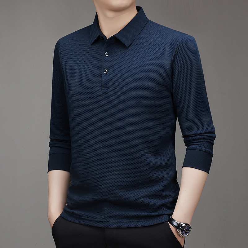 Honeycomb check long sleeve T-shirt