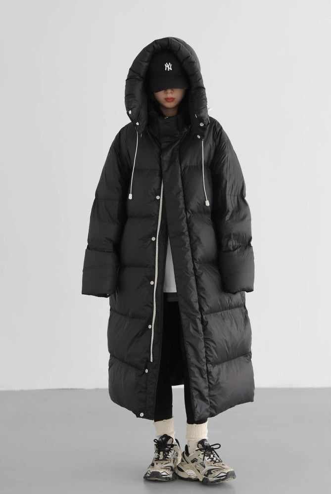Hooded Thick Warm Long Down Jacket