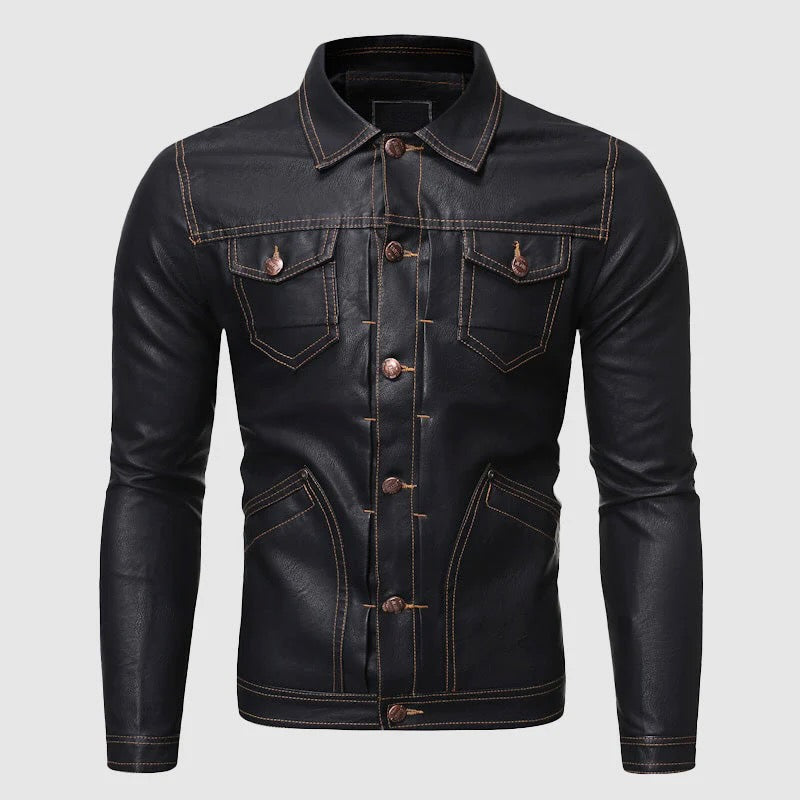 Paul Hardy vintage leather biker jacket