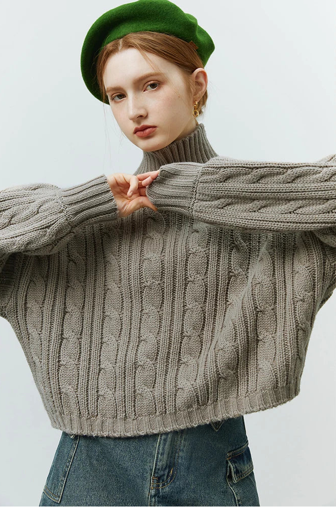 Dough Twists High Neck Sweater
