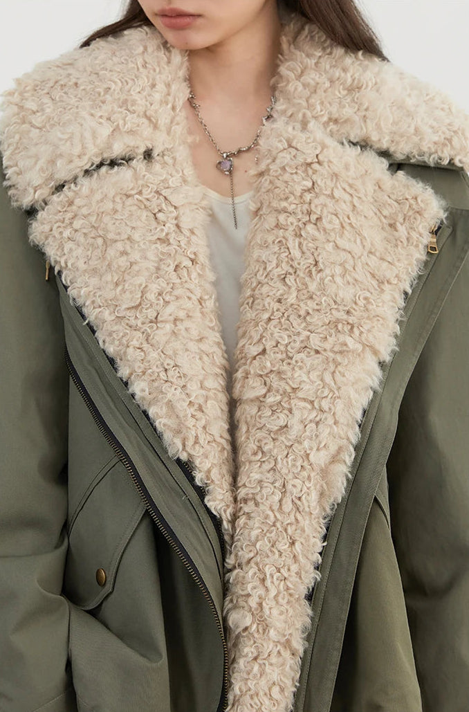 Loose Casual Jacket With Exterior Fur