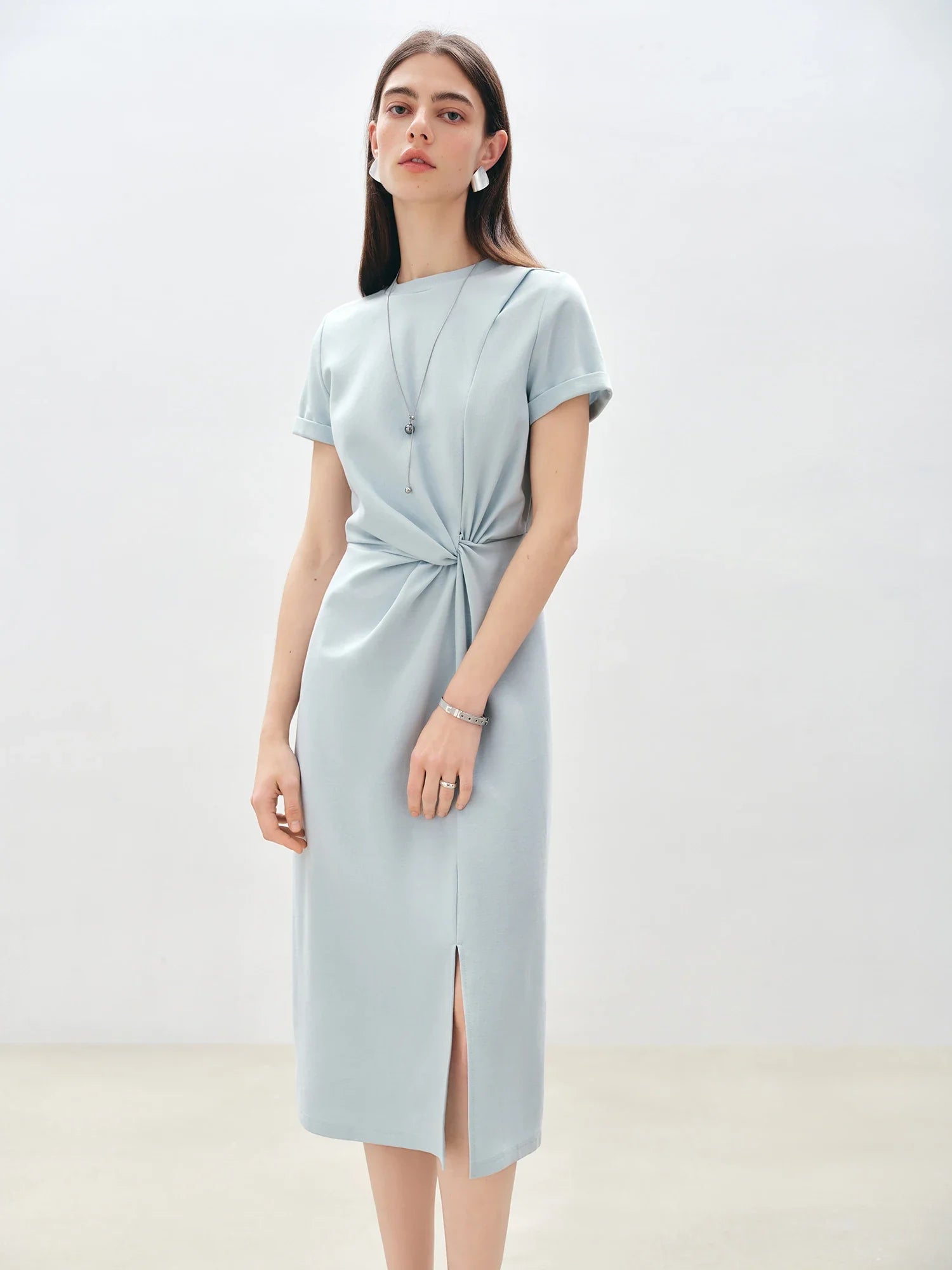 Casual Twisted Midi Dress