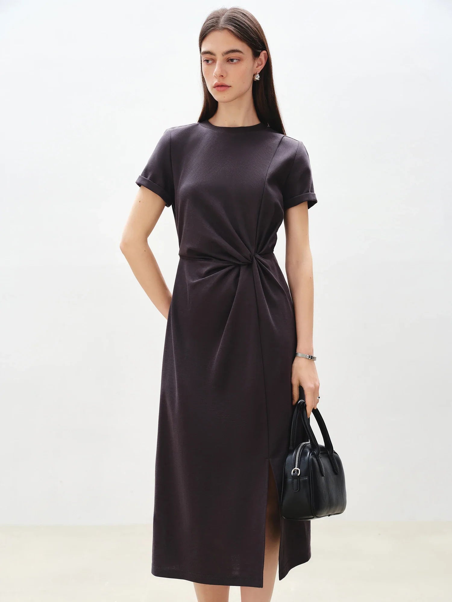 Casual Twisted Midi Dress