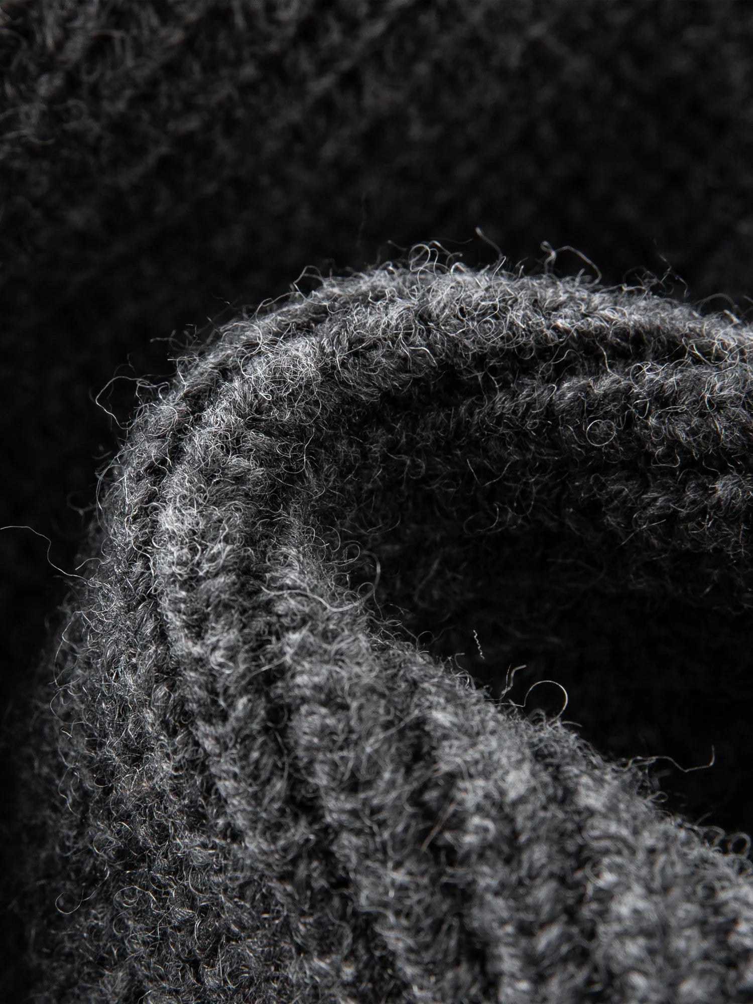 Loose Fit Wool Blend Knit Zipper Sweater
