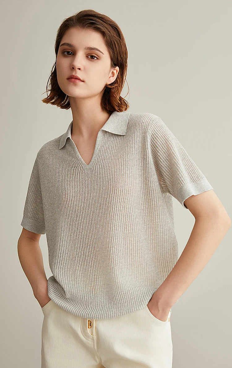 Linen Silk Polo Shirt
