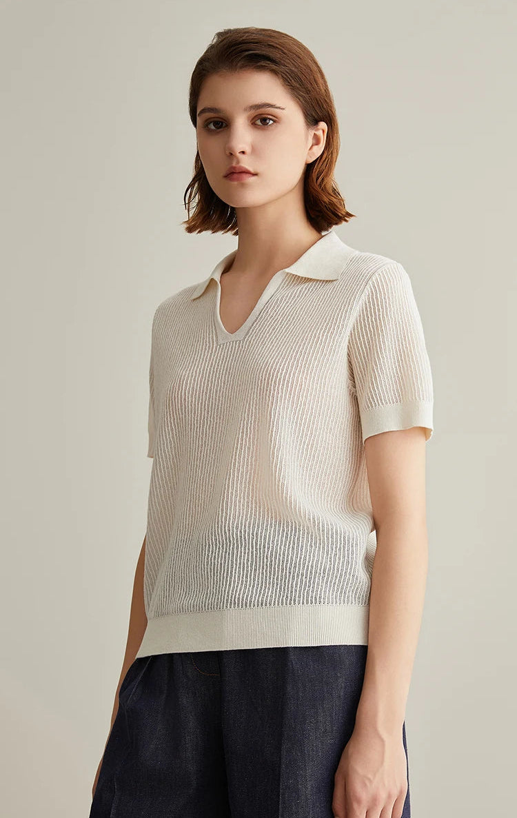 Linen Silk Polo Shirt