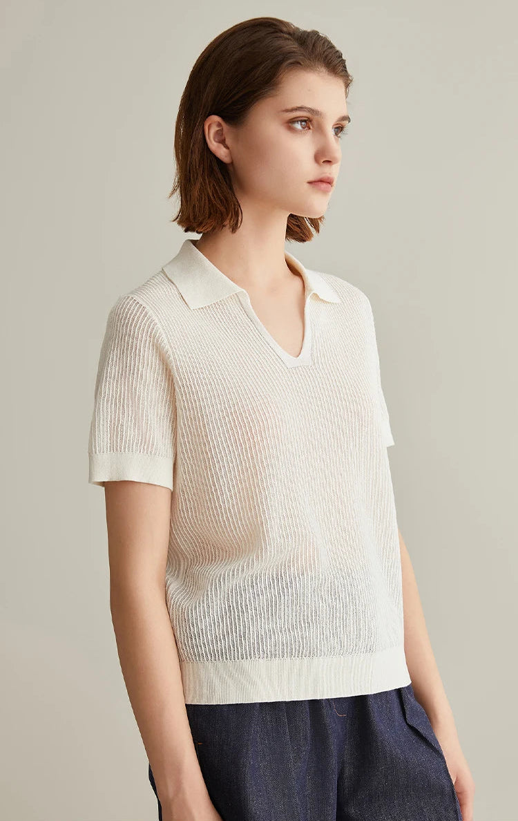 Linen Silk Polo Shirt