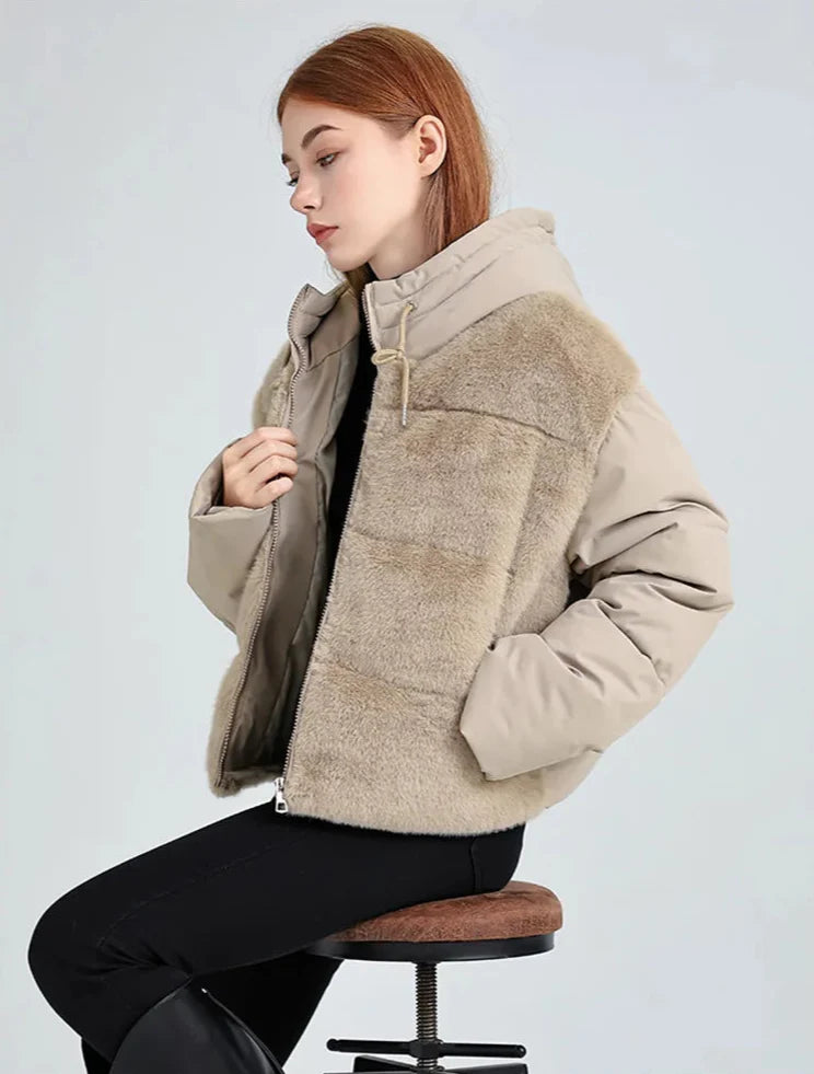Splicing Fur Jacket