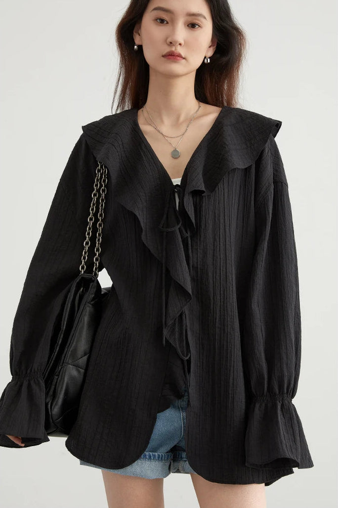 Casual Ruffled Loose Blouses