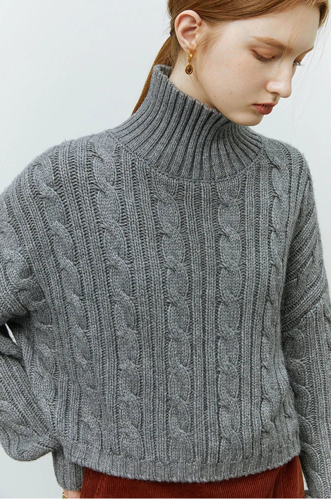 Dough Twists High Neck Sweater