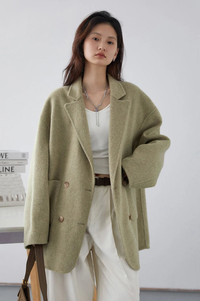 Loose Casual Wool Short Coat