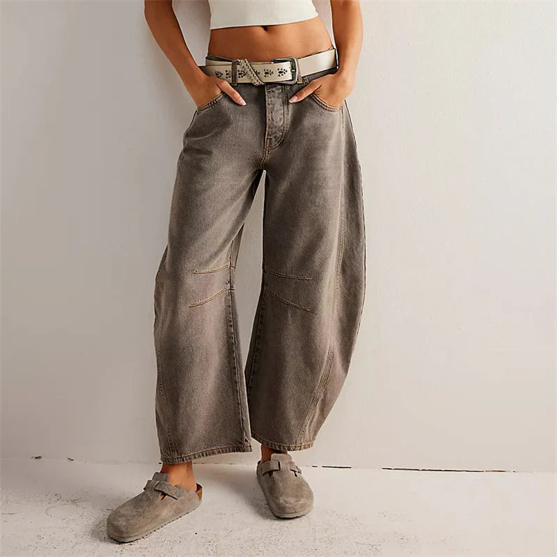 Mid-Rise Barrel Jeans