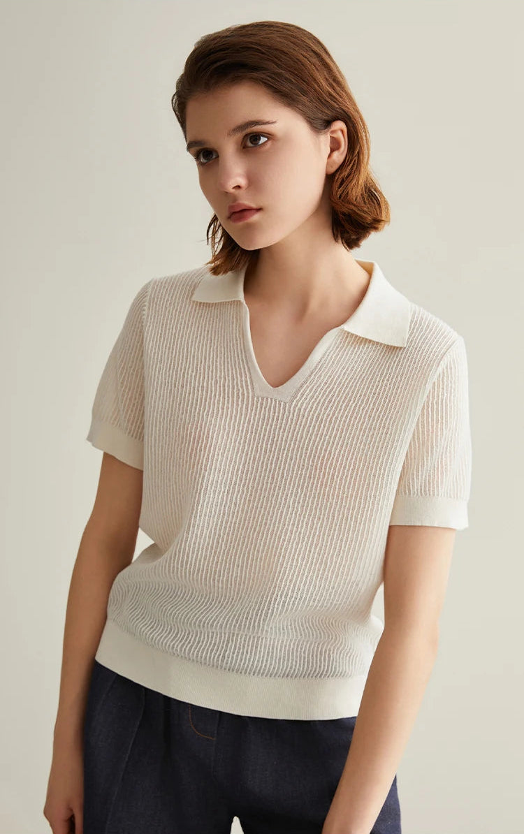 Linen Silk Polo Shirt