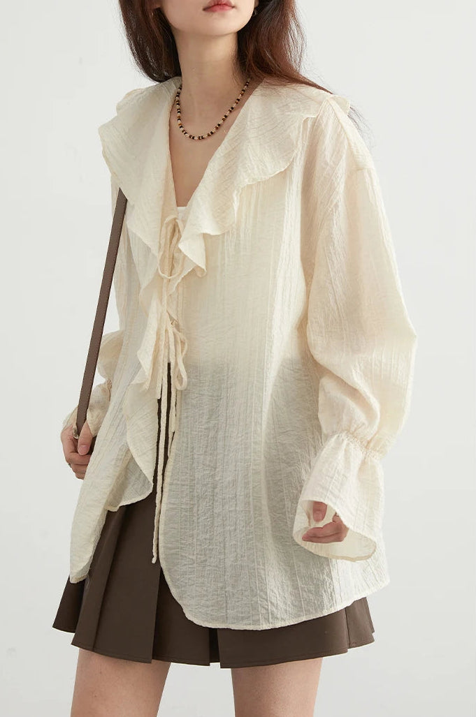 Casual Ruffled Loose Blouses