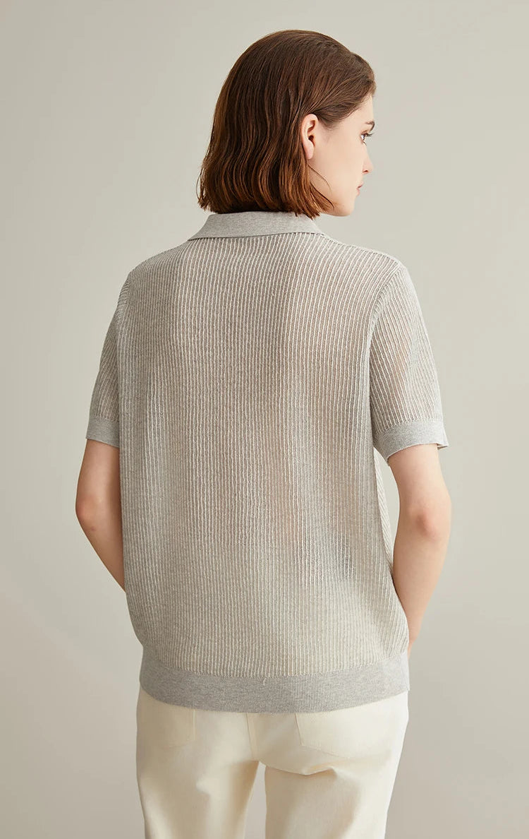 Linen Silk Polo Shirt