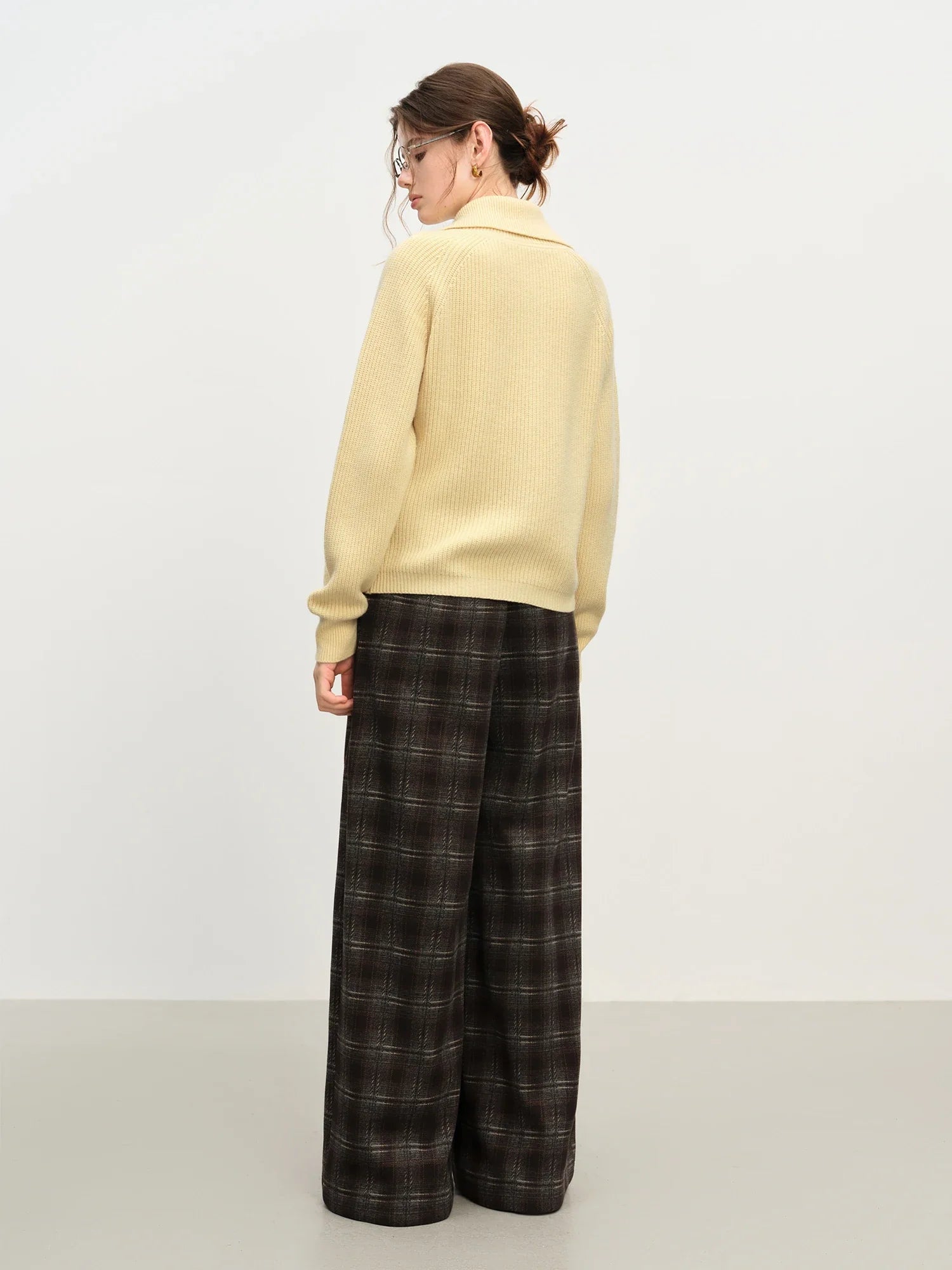 Wool Blend Knit Double Zip Cardigan