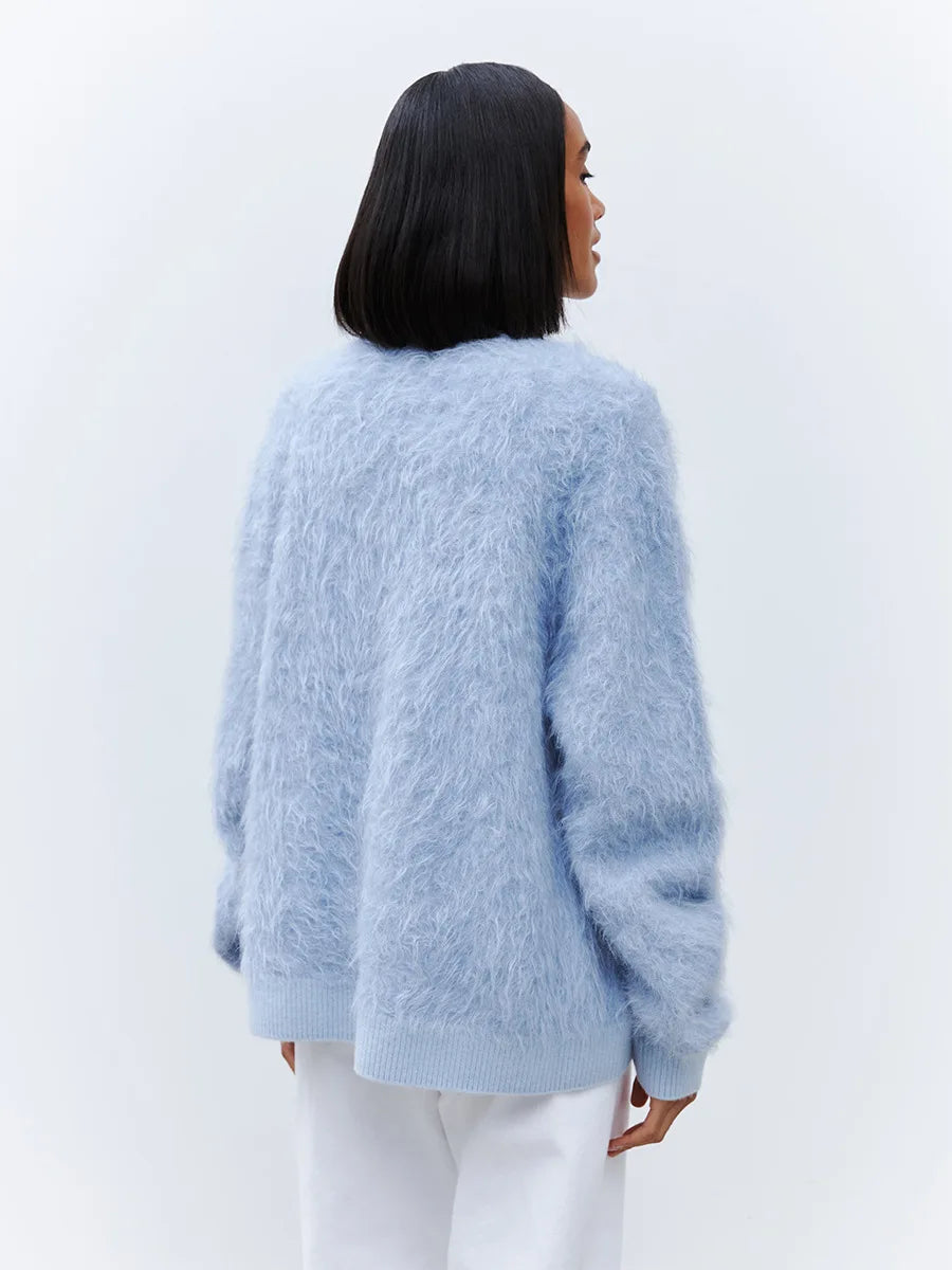 Loose Cardigan With Fur