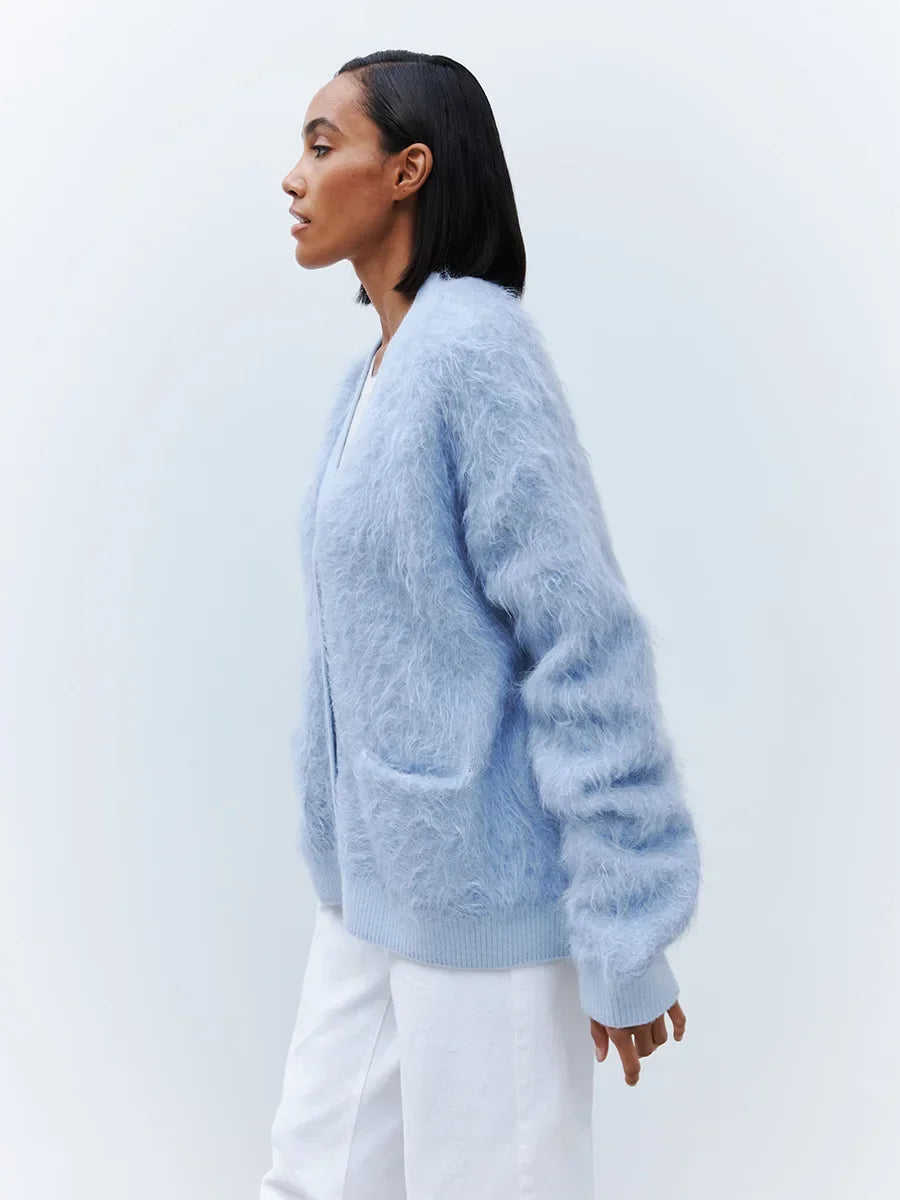 Loose Cardigan With Fur