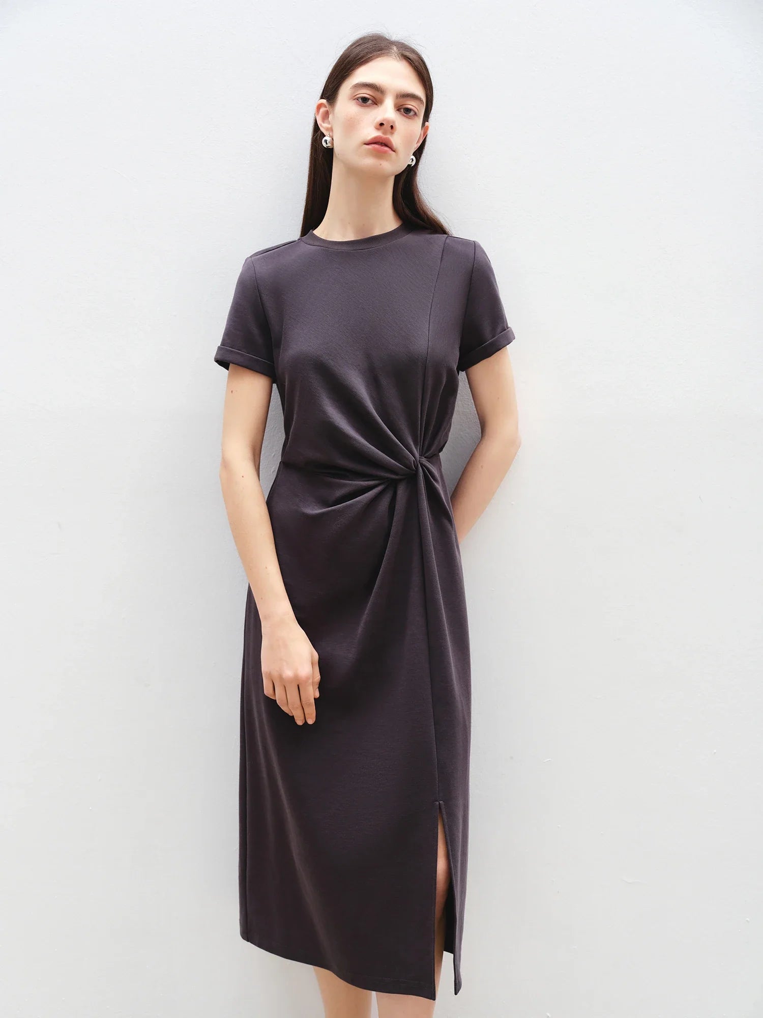 Casual Twisted Midi Dress