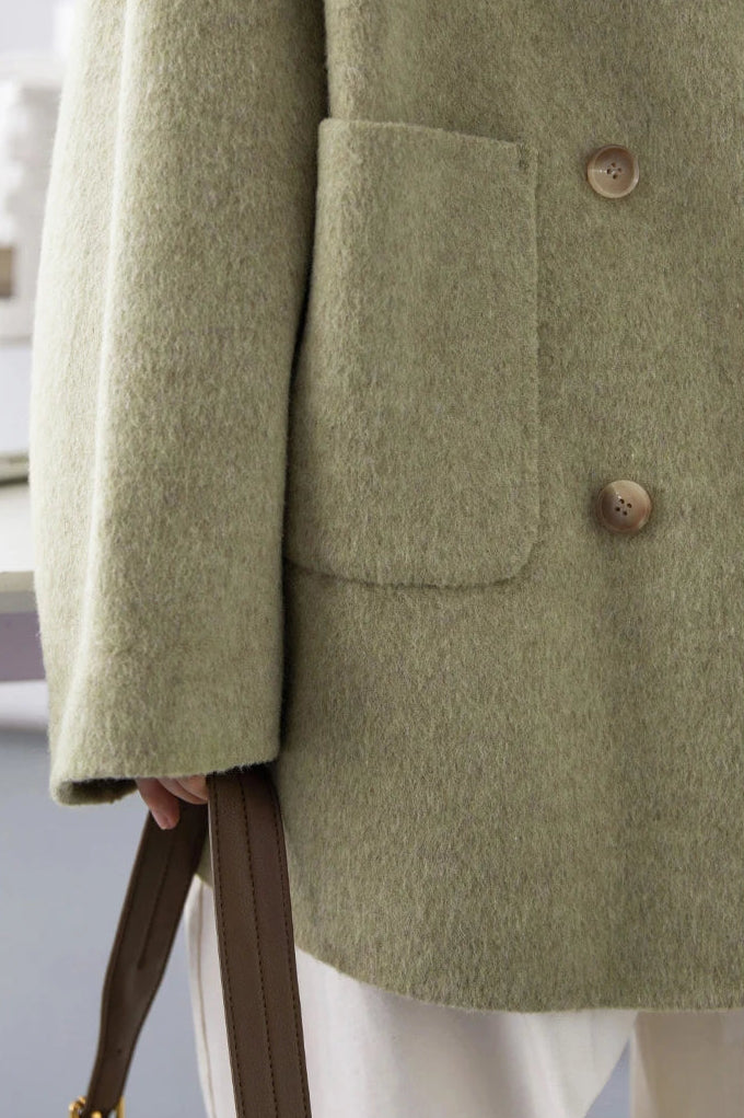 Loose Casual Wool Short Coat