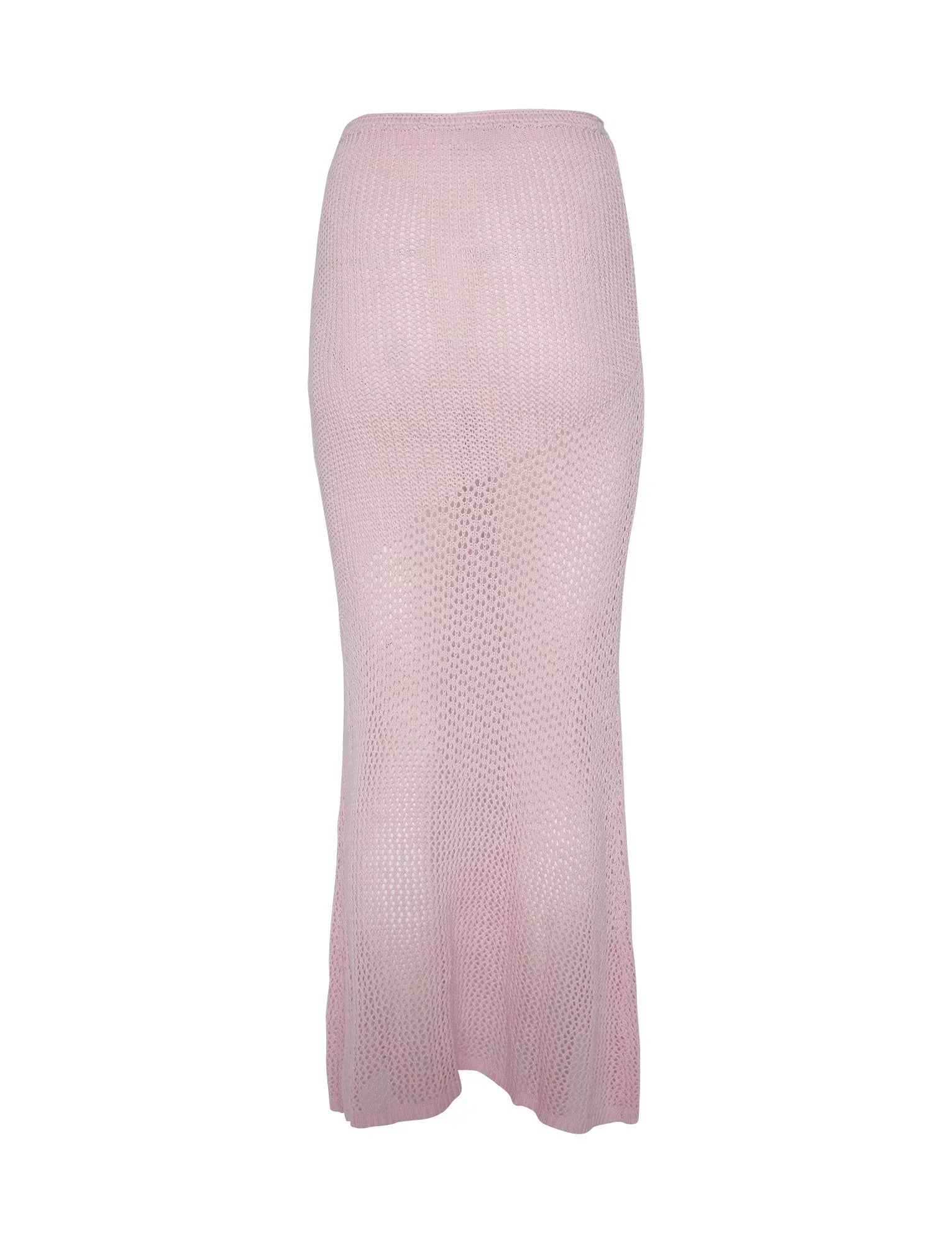 Knitted summer set with top and skirt