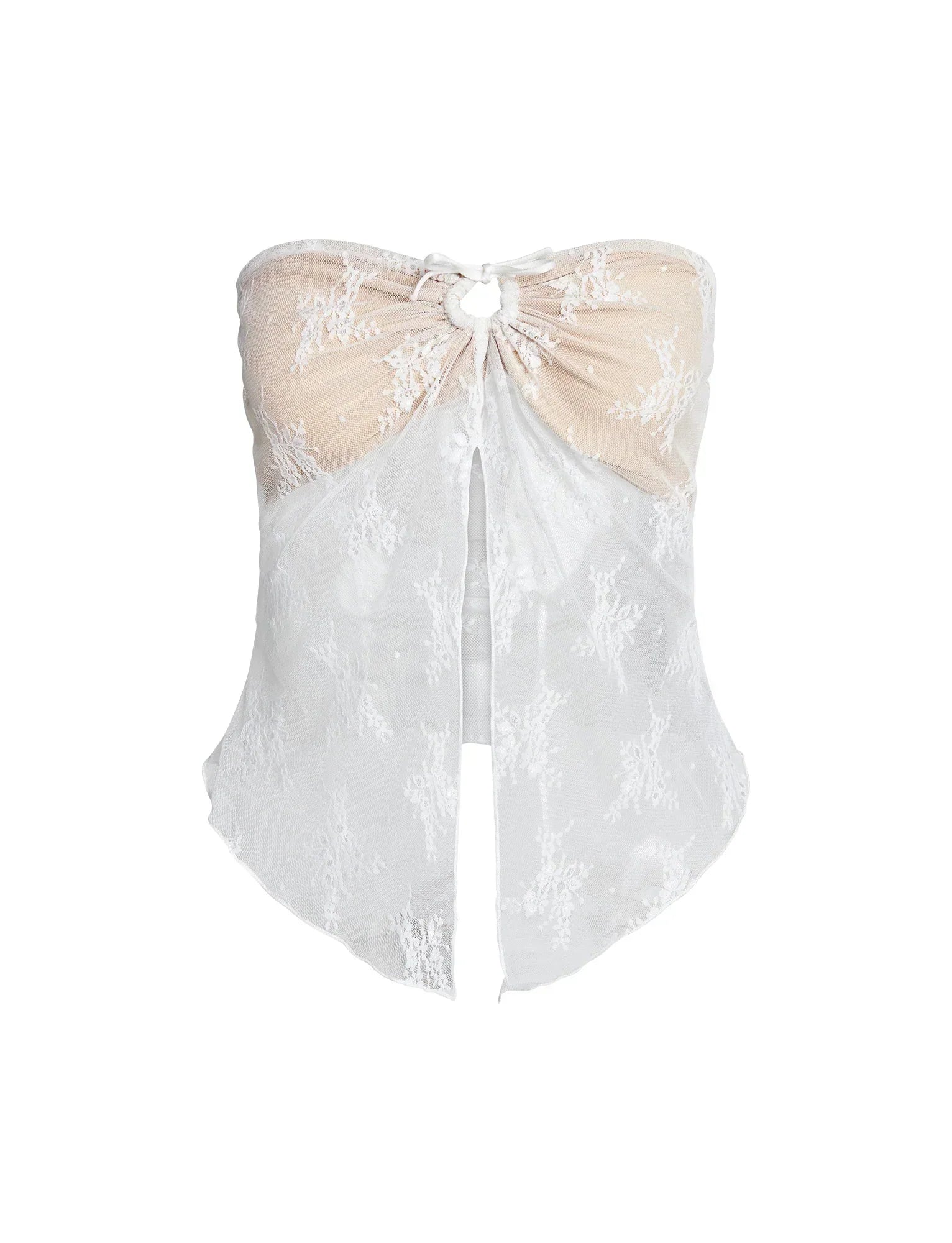 Elegant translucent top with skirt