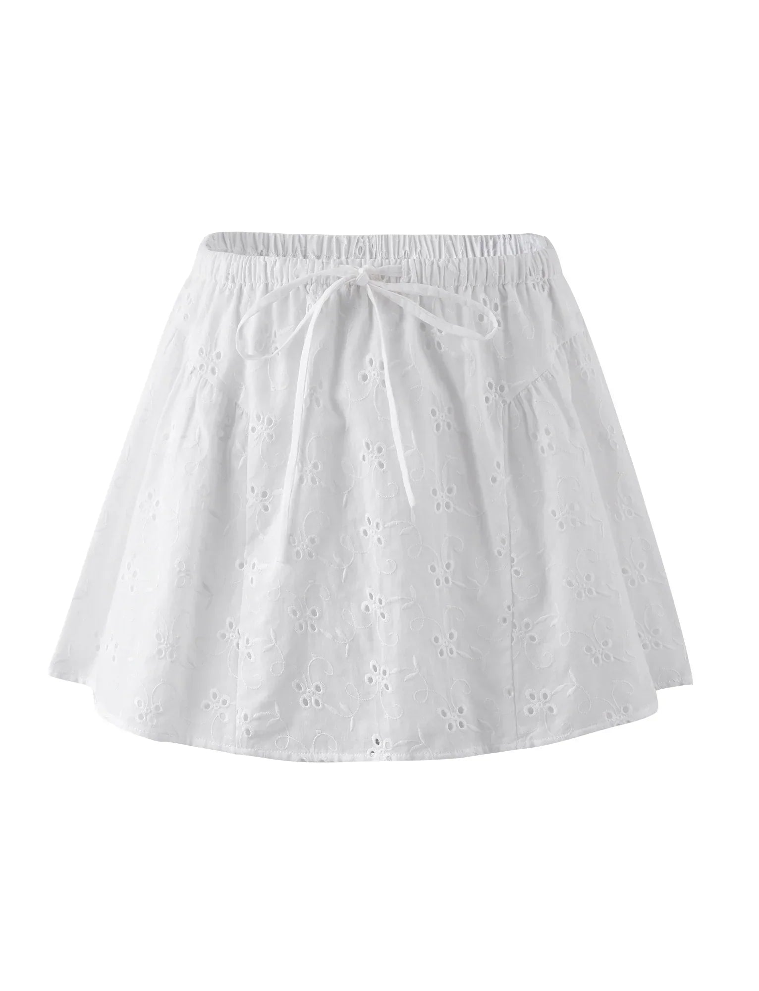White vintage short sleeve crop top with mini skirt