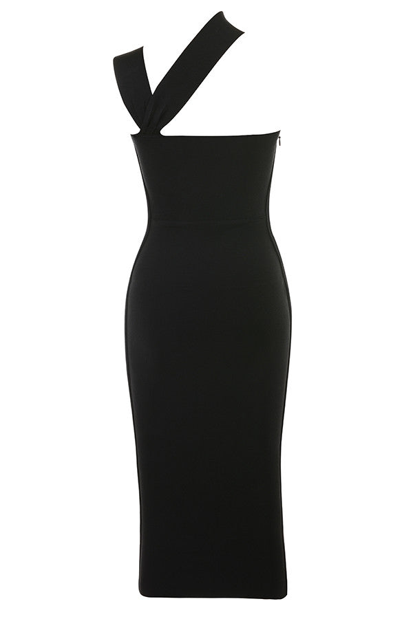 Light brown cut out bandage midi dress