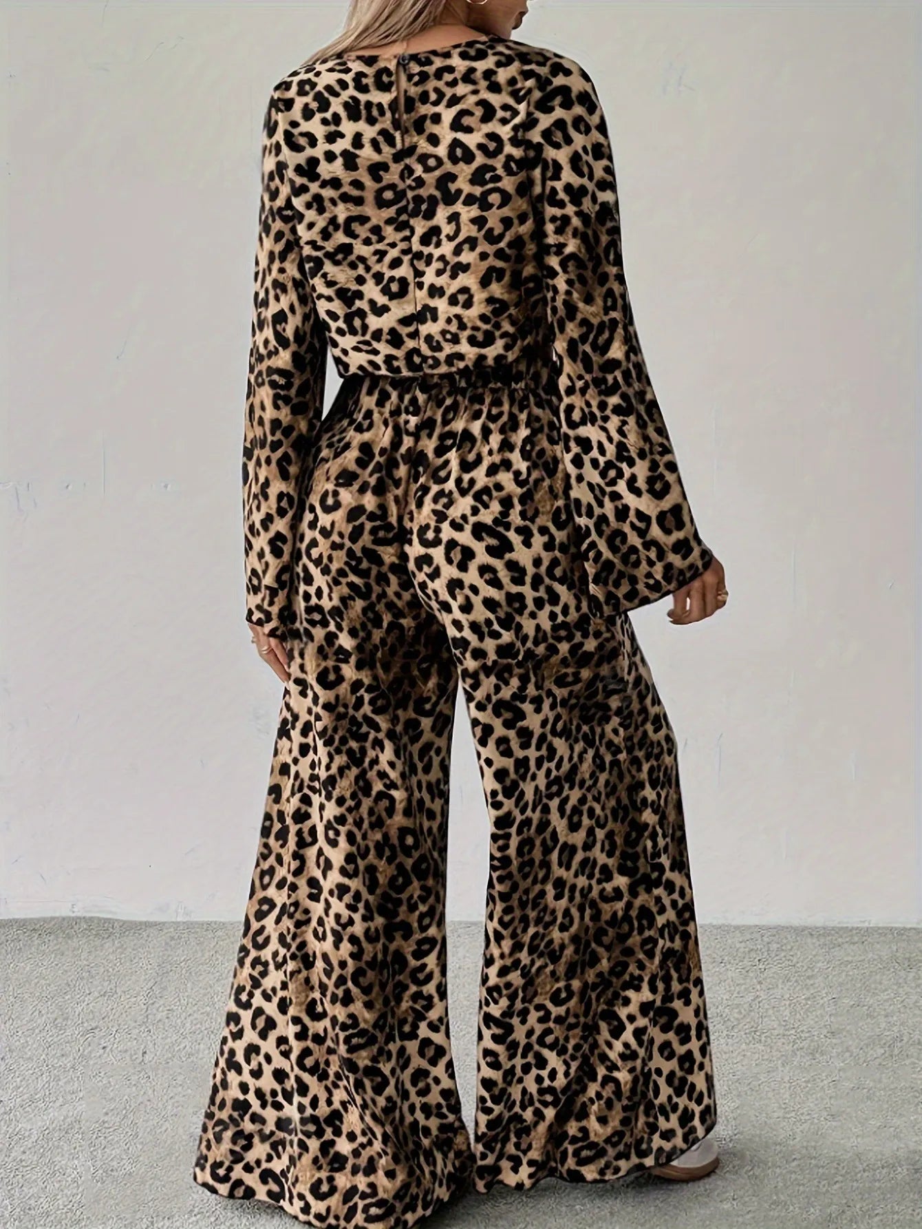 Leopard Print Crop Top and Pants