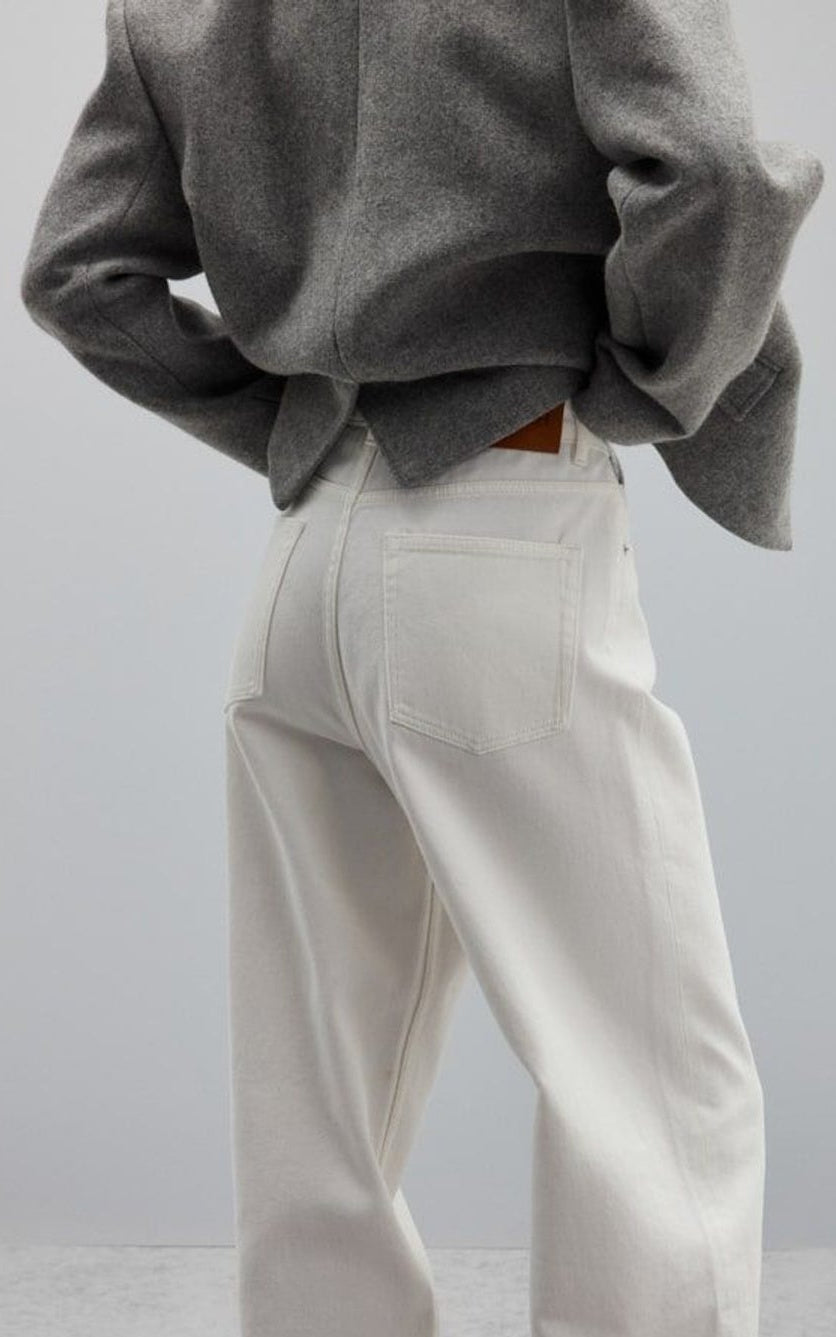 Gray Wool Blazer With Padded Shoulders