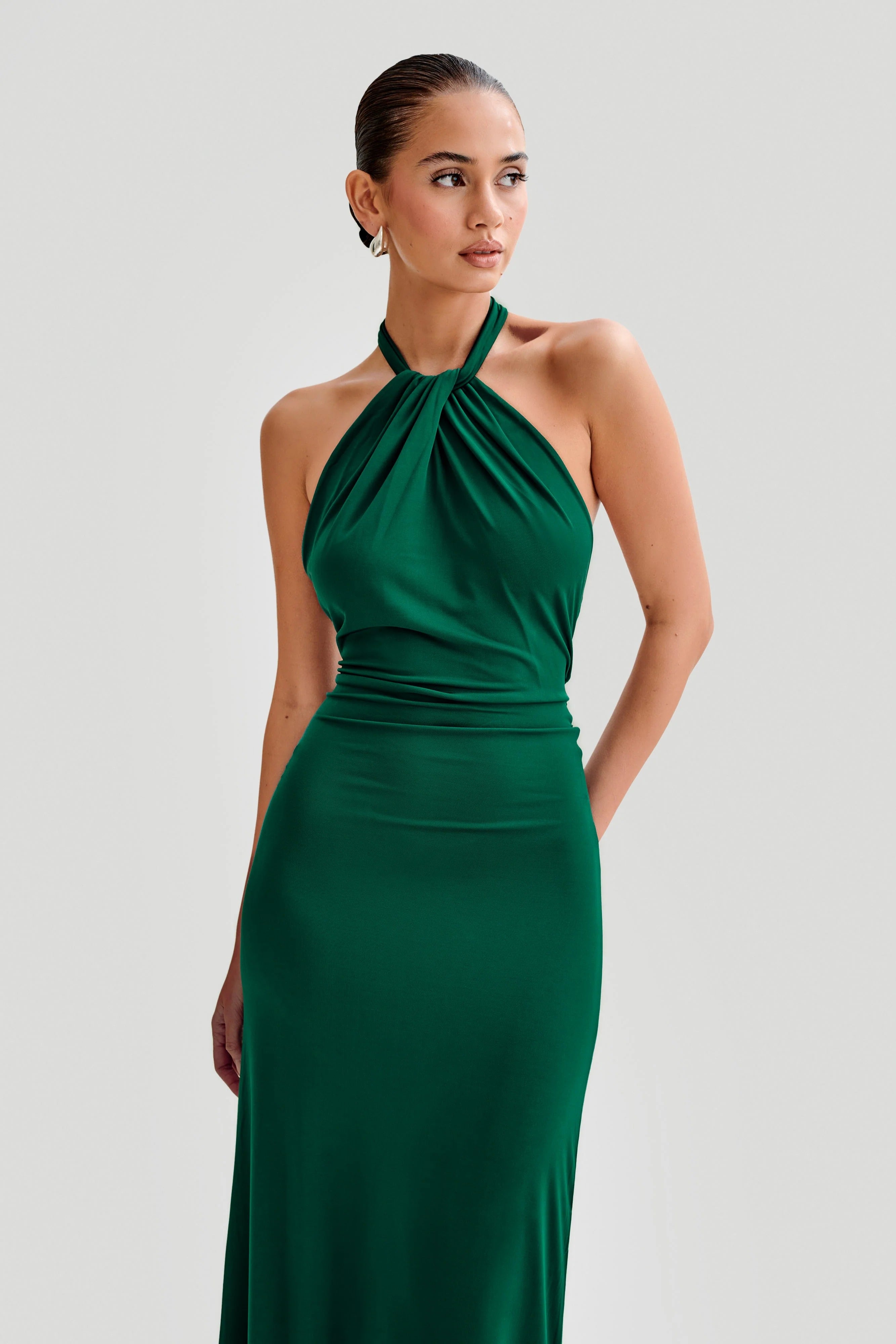 Slinky Halter Maxi Dress