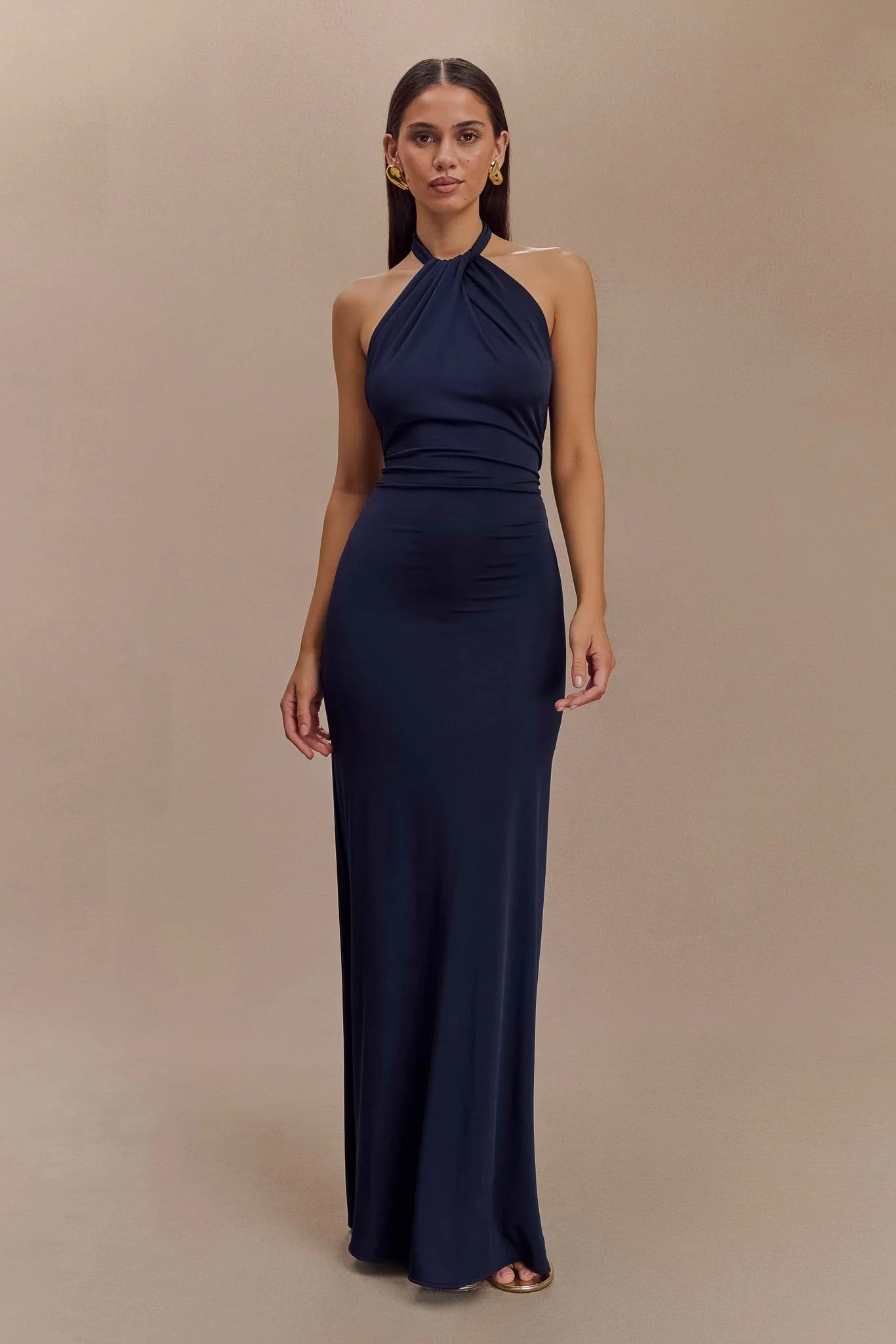 Slinky Halter Maxi Dress