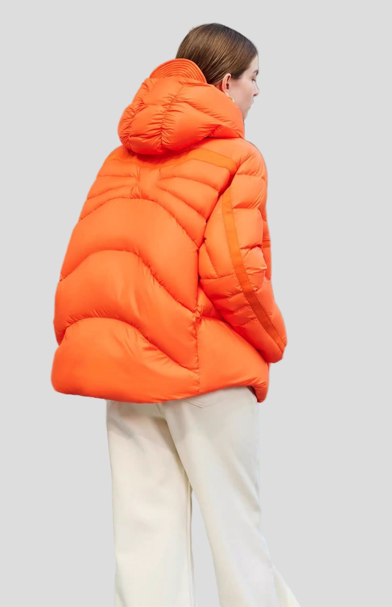 Orange Short Jacket With Texture
