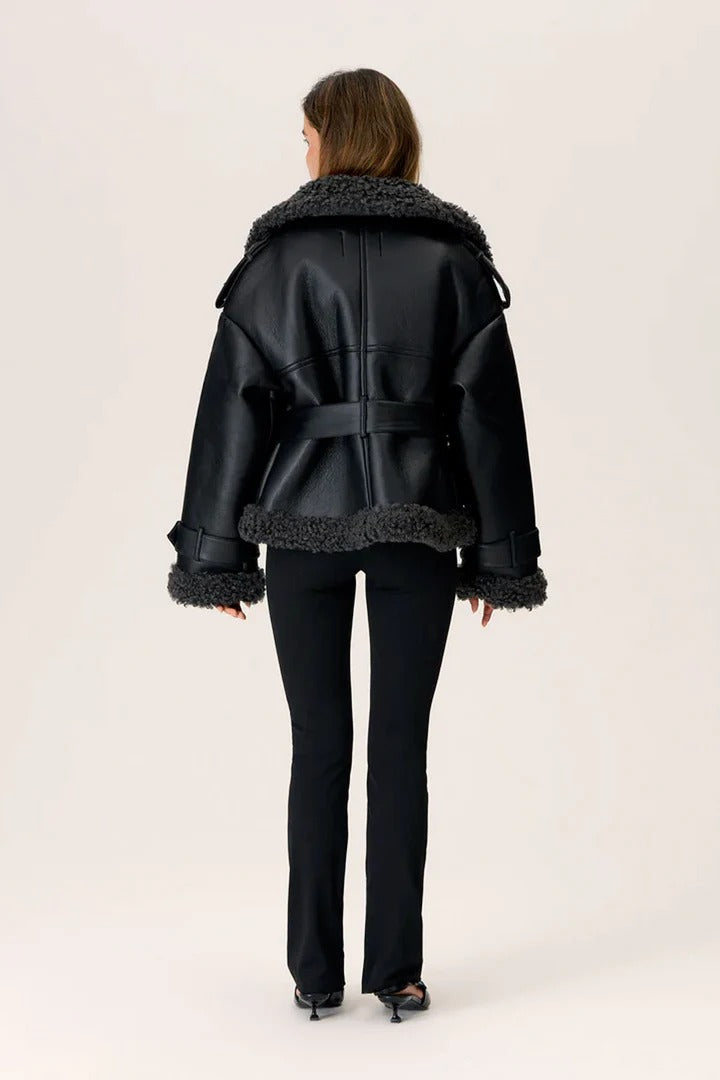 Black Jacket With Black Fur