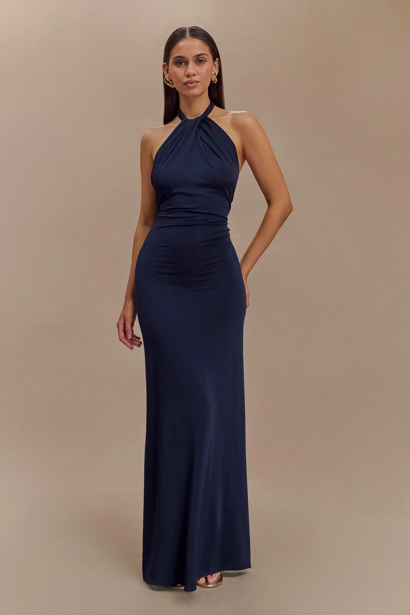 Slinky Halter Maxi Dress